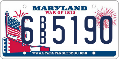 MD license plate 6BB5190