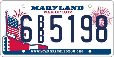 MD license plate 6BB5198