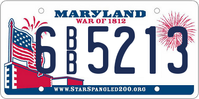 MD license plate 6BB5213