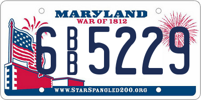 MD license plate 6BB5229