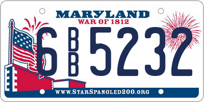 MD license plate 6BB5232