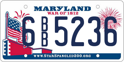 MD license plate 6BB5236