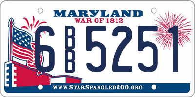 MD license plate 6BB5251