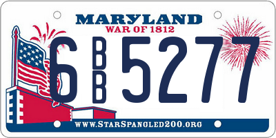 MD license plate 6BB5277