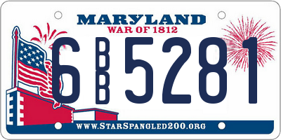 MD license plate 6BB5281