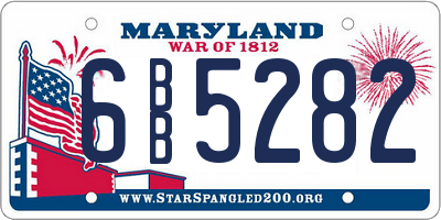 MD license plate 6BB5282