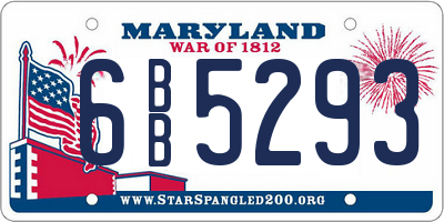 MD license plate 6BB5293
