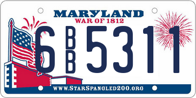 MD license plate 6BB5311
