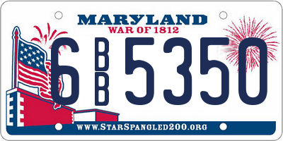 MD license plate 6BB5350
