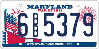 MD license plate 6BB5379