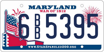 MD license plate 6BB5395