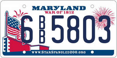 MD license plate 6BB5803