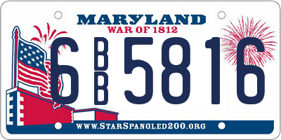 MD license plate 6BB5816