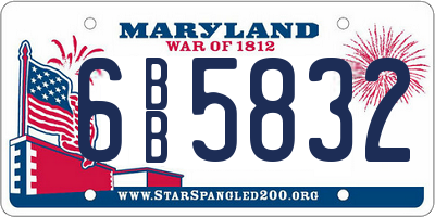 MD license plate 6BB5832