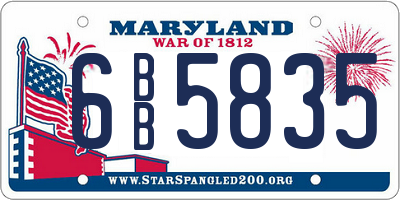 MD license plate 6BB5835