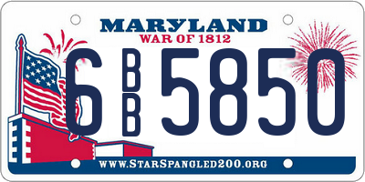 MD license plate 6BB5850