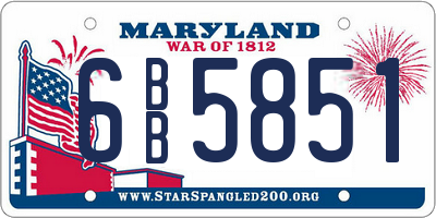 MD license plate 6BB5851