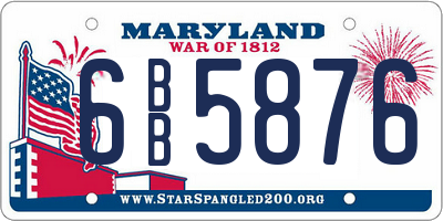 MD license plate 6BB5876