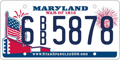 MD license plate 6BB5878