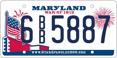 MD license plate 6BB5887