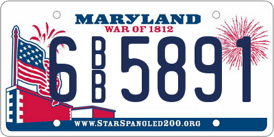 MD license plate 6BB5891