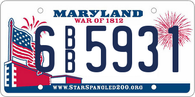 MD license plate 6BB5931