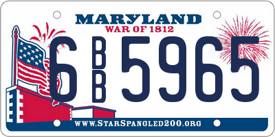 MD license plate 6BB5965