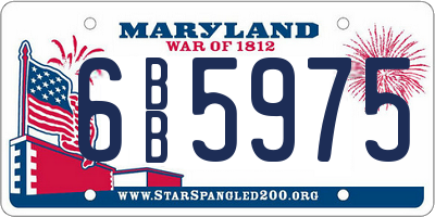MD license plate 6BB5975