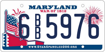 MD license plate 6BB5976