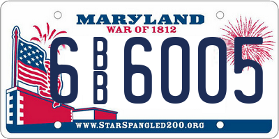 MD license plate 6BB6005