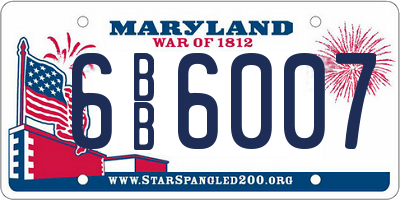 MD license plate 6BB6007
