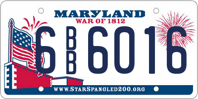 MD license plate 6BB6016