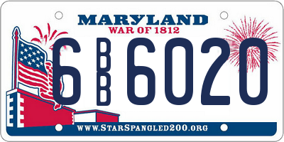 MD license plate 6BB6020