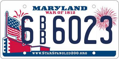 MD license plate 6BB6023