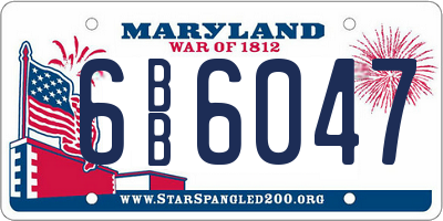 MD license plate 6BB6047