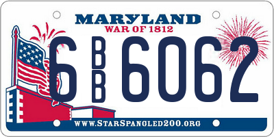 MD license plate 6BB6062