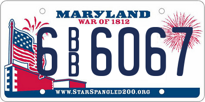 MD license plate 6BB6067