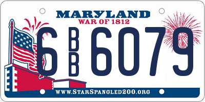 MD license plate 6BB6079