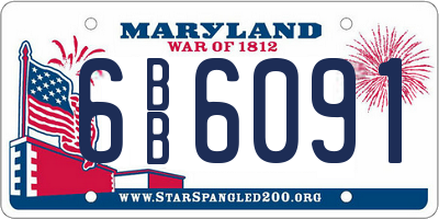 MD license plate 6BB6091
