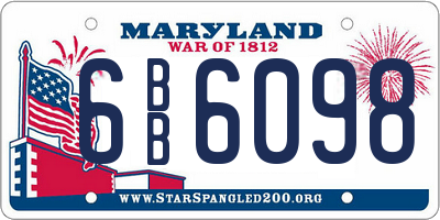 MD license plate 6BB6098