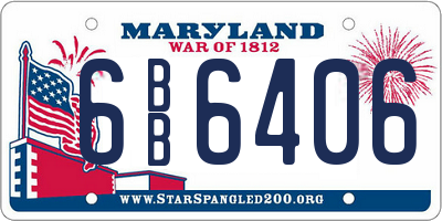 MD license plate 6BB6406