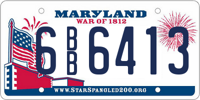 MD license plate 6BB6413