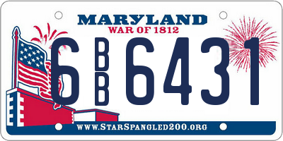 MD license plate 6BB6431