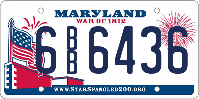 MD license plate 6BB6436
