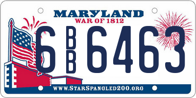 MD license plate 6BB6463