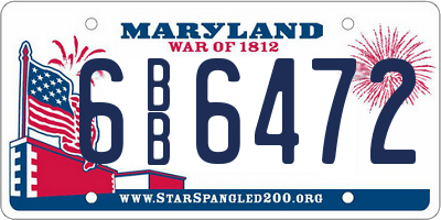 MD license plate 6BB6472