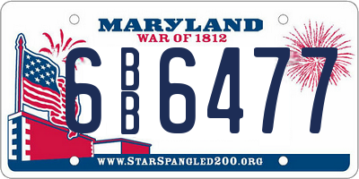 MD license plate 6BB6477