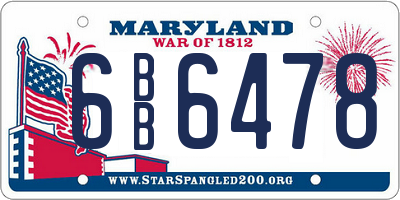 MD license plate 6BB6478
