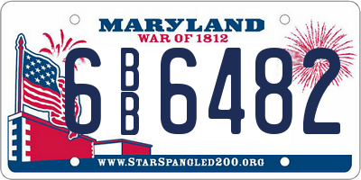 MD license plate 6BB6482