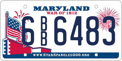 MD license plate 6BB6483